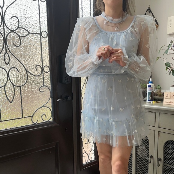 Alice McCall Lover Mini Dress Dove Blue